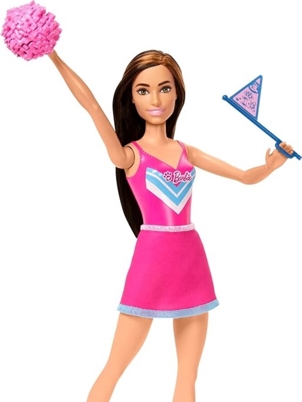 Cheerleader Barbie Doll - Comes with Dog Pom Pom Flag HXC35